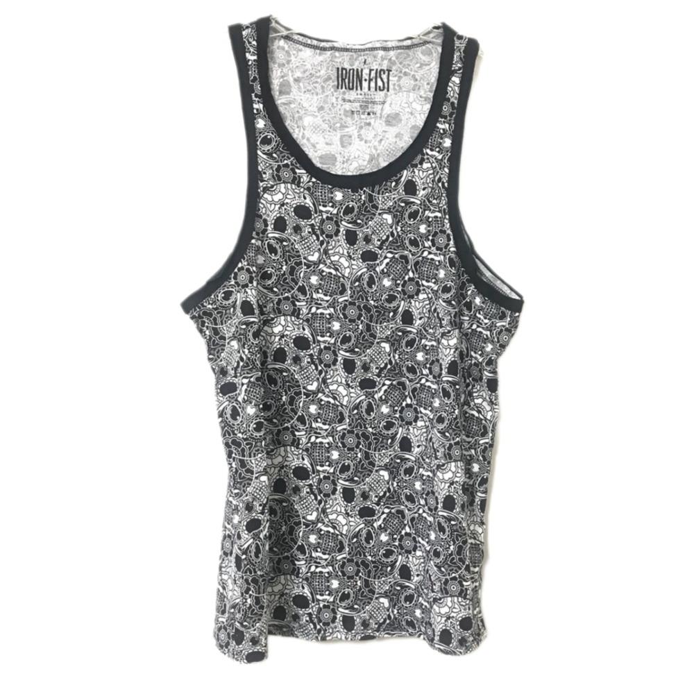 Iron fist skull tank, mens